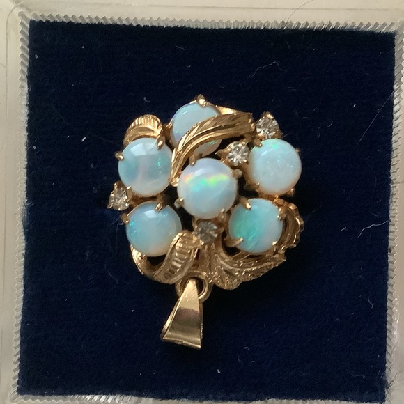 new vintage SS Opal pendant charm (flashes green) - Picture 6 of 16